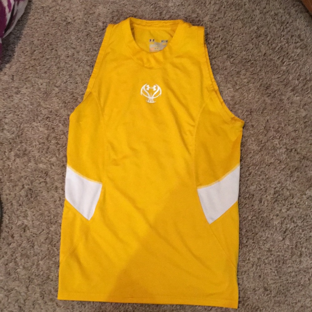Men’s Under Armour Yellow Dri Fit Tank Sz  M